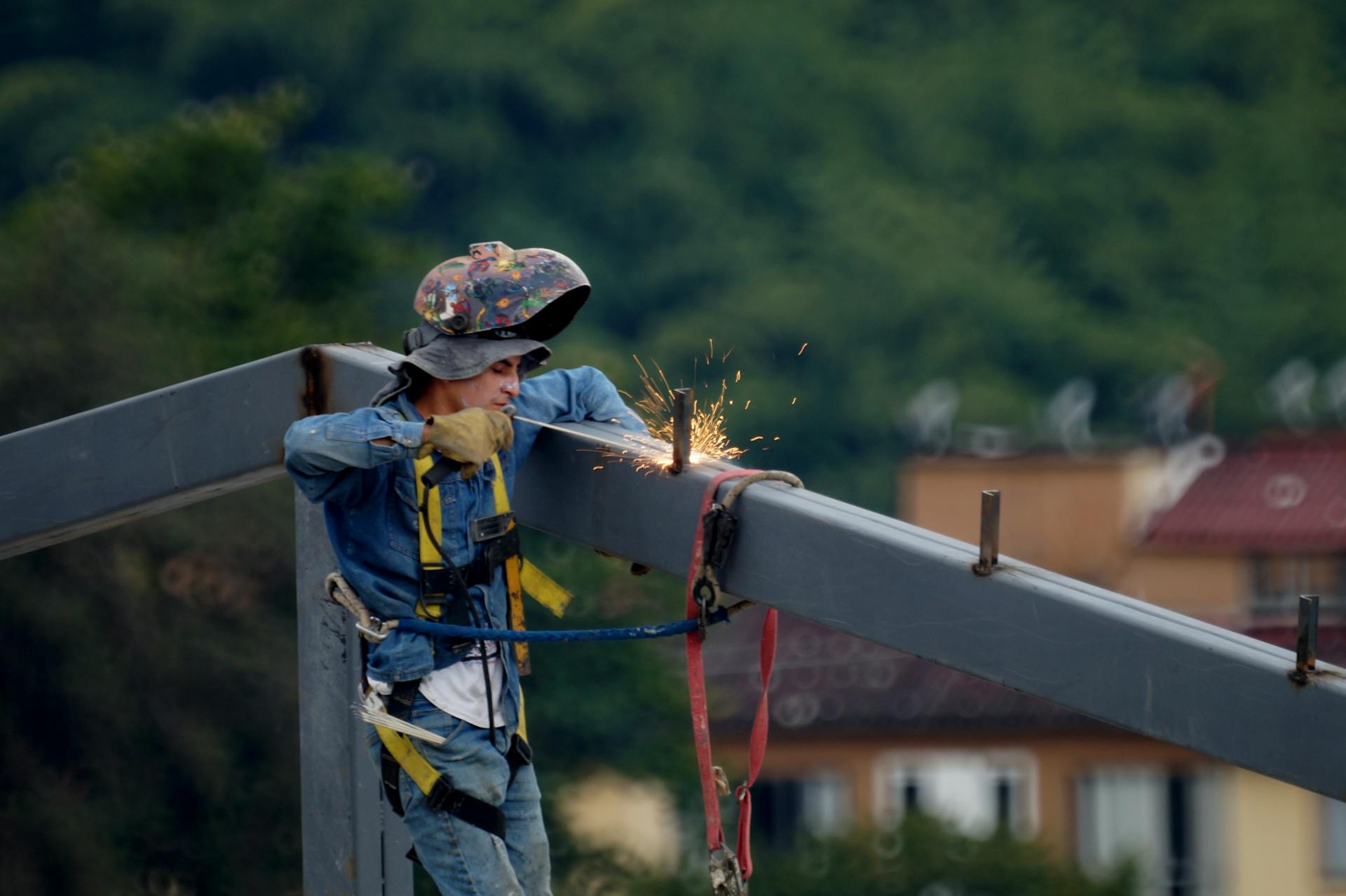 Steel structure under construction